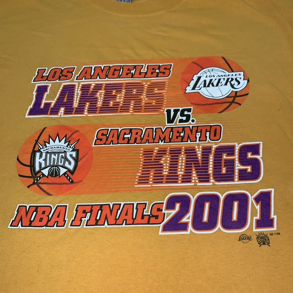 Los Angeles Lakers Sacramento Kings NBA Playoffs 2001 T-Shirt 2XL 1/4 Final RARE
